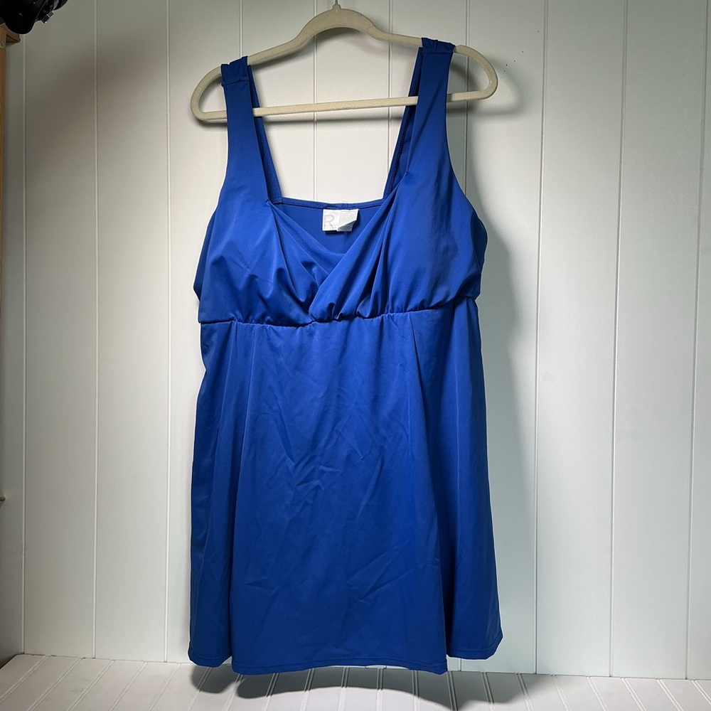 Roaman’s Women’s Plus Size 20W One Piece Swimsuit Blue NWOT